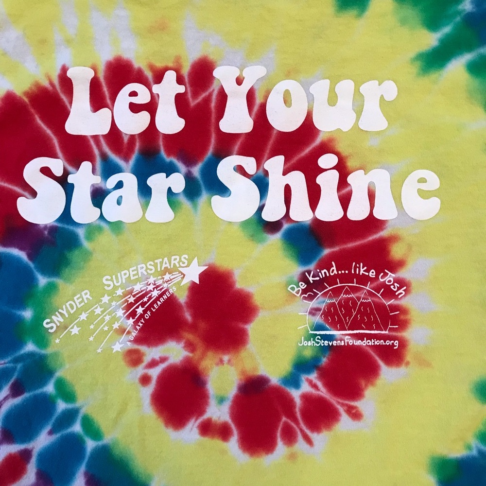Be Kind Colorful Tie Dye T Shirt Size Medium Let Your Star Shine Festival Pride - Picture 4 of 9